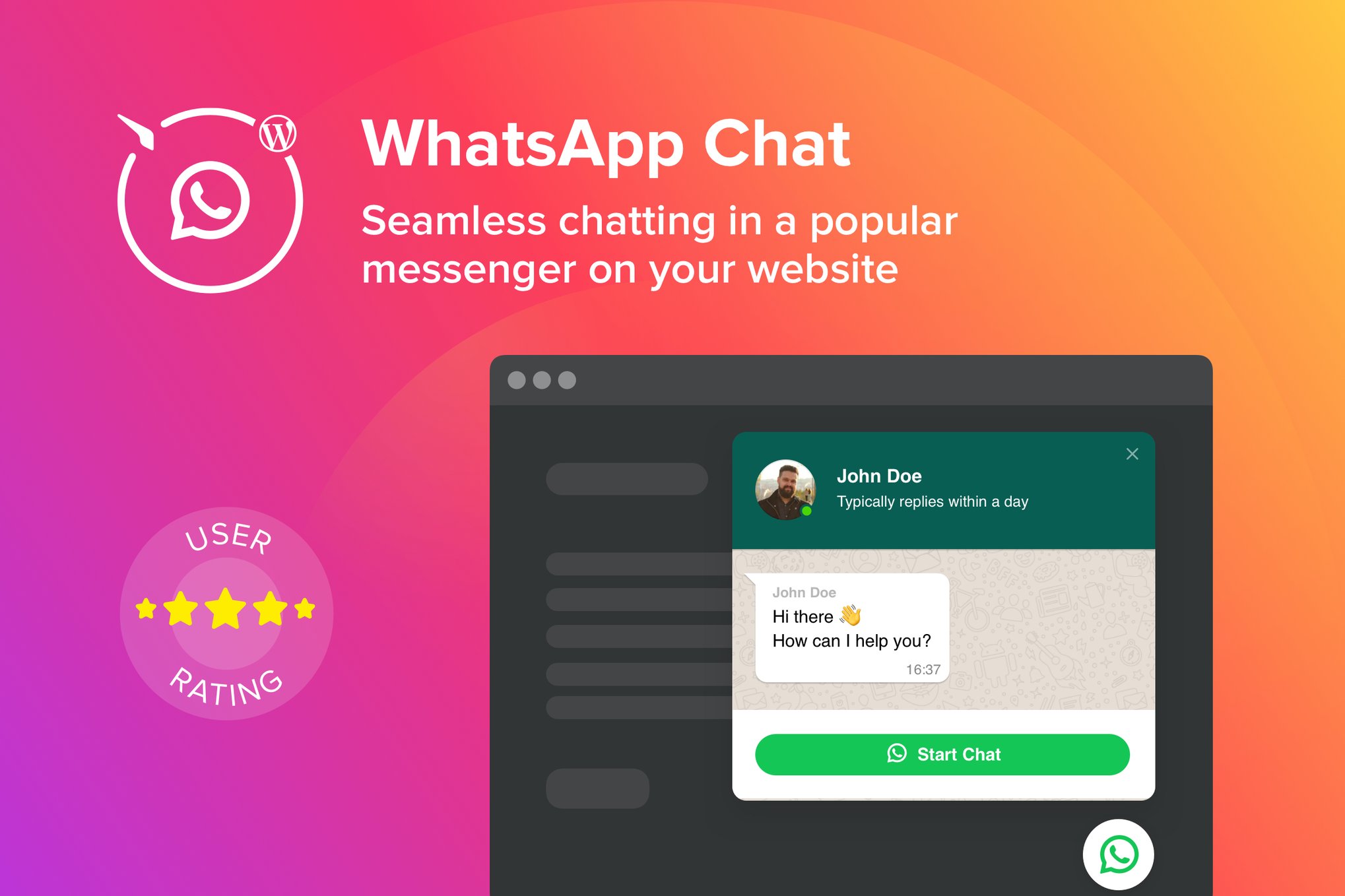 WordPress WhatsApp Chat Plugin plugin cover image