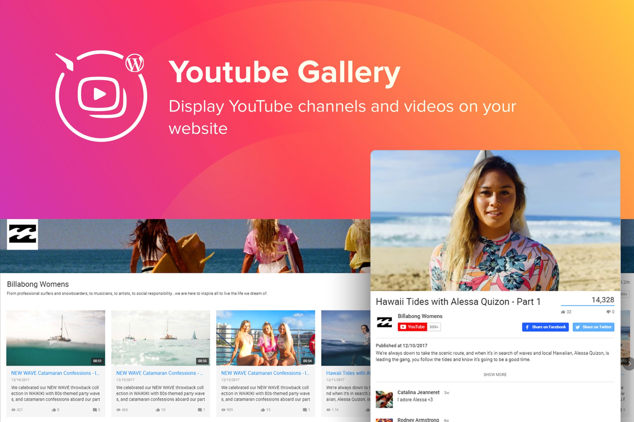 WordPress YouTube Gallery Plugin plugin cover image