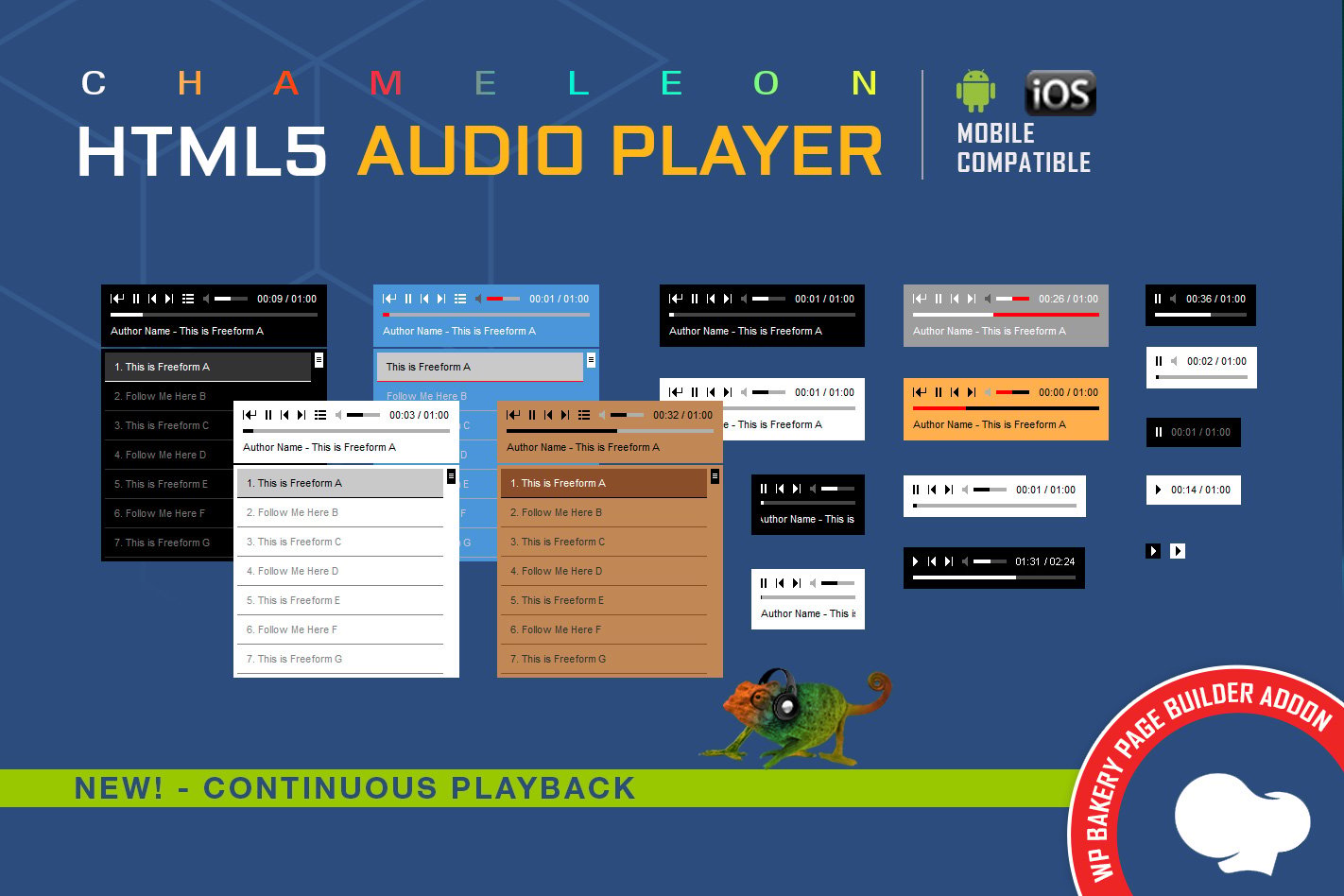 WPBakery Addon - Chameleon Audio Player plugin cover image