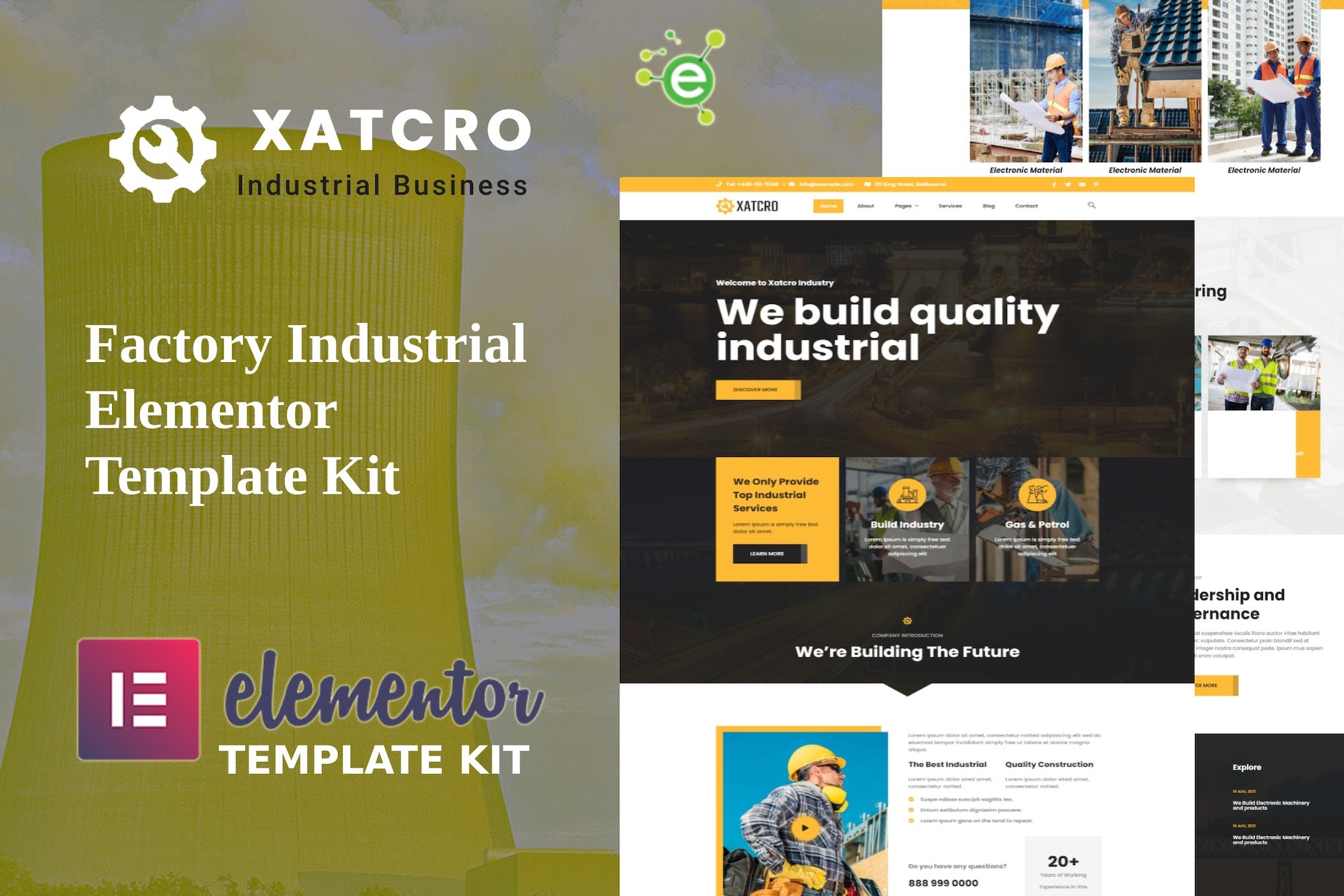 Xatcro - Factory Industrial Elementor Template Kit template kit cover image