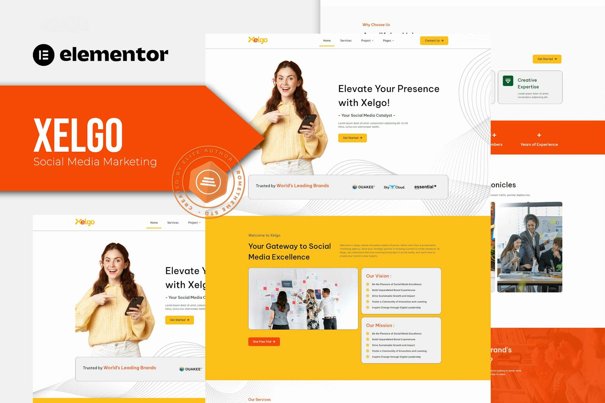 Xelgo - Social Media Marketing Elementor Template Kit template kit cover image