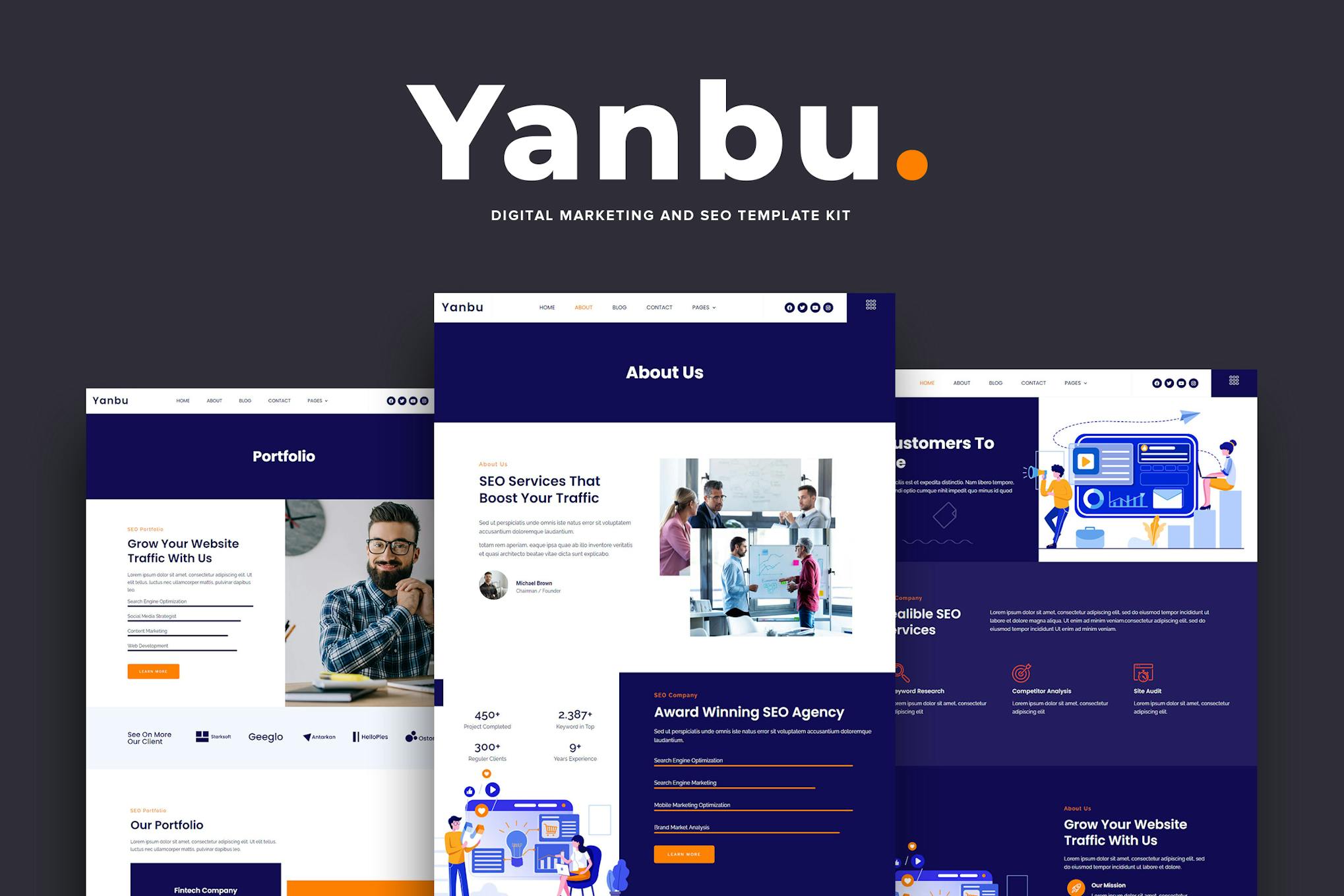 Yanbu - Digital Marketing & SEO Elementor Template Kit template kit cover image
