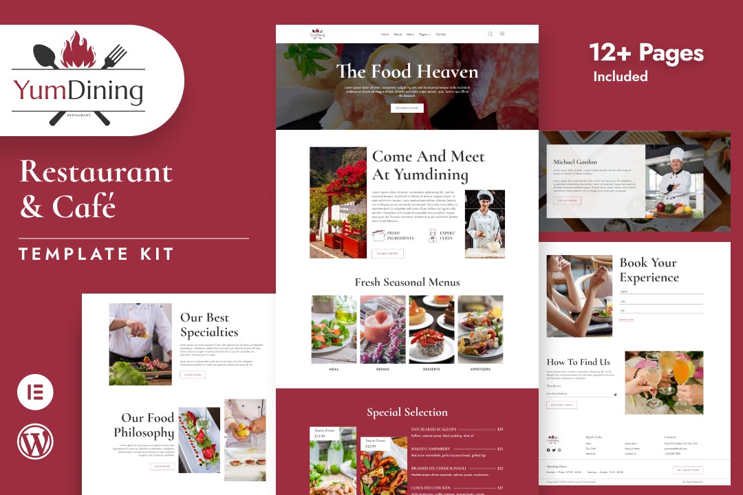 Yumdining - Restaurant & Café Elementor Template Kit template kit cover image
