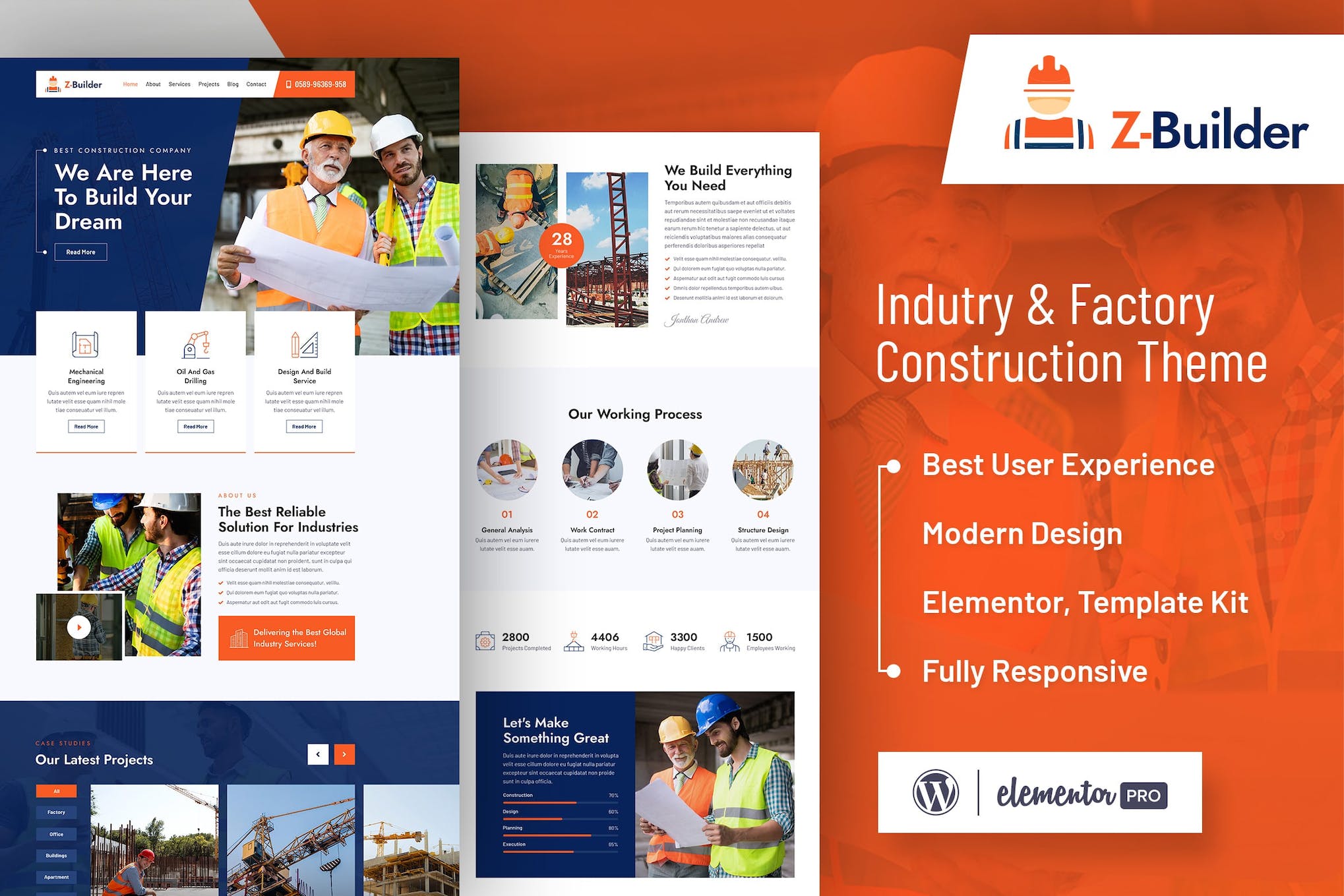 Z-Builder - Construction Elementor Template Kit template kit cover image