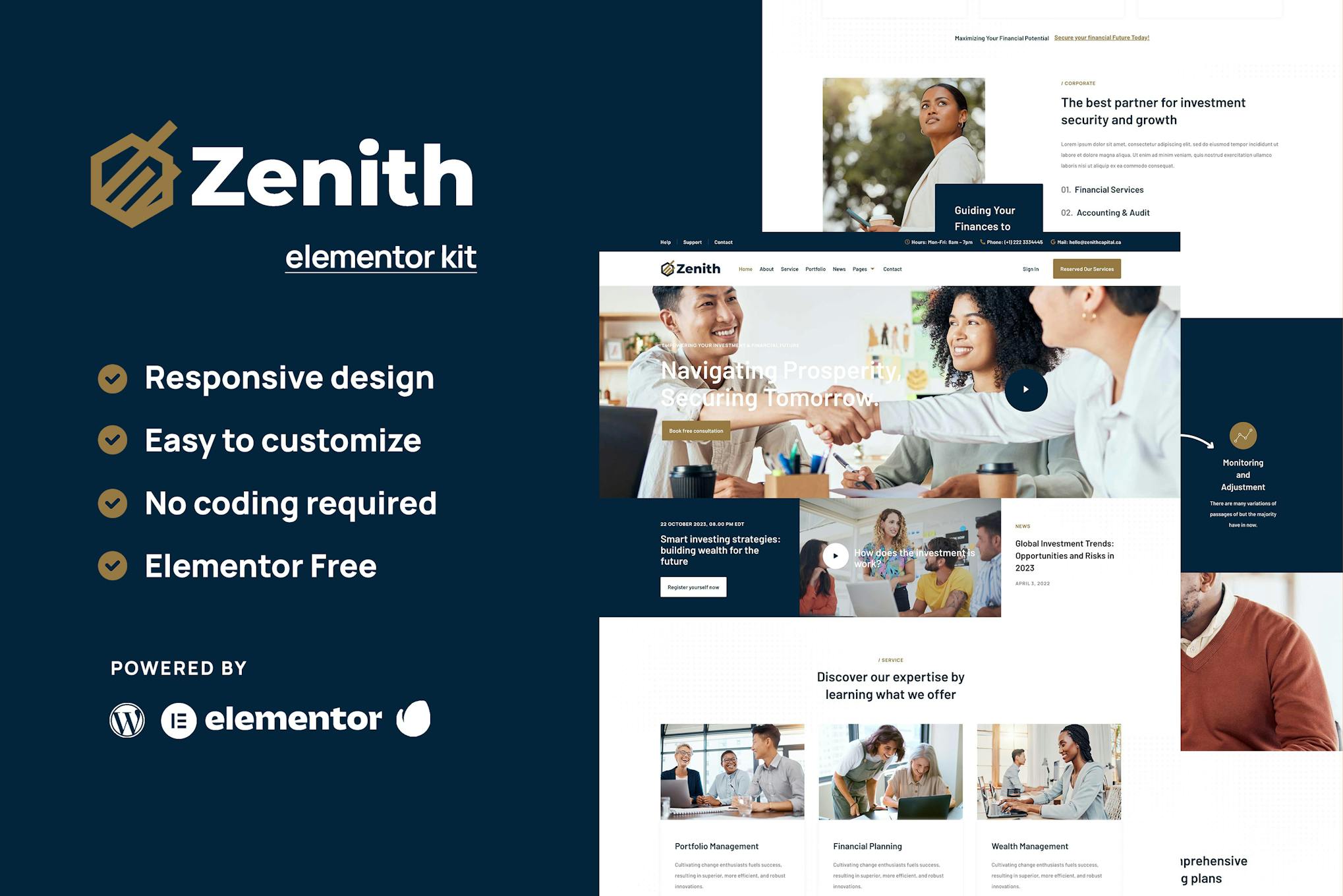 Zenith - Investment & Business Opportunity Elementor Template Kit template kit cover image