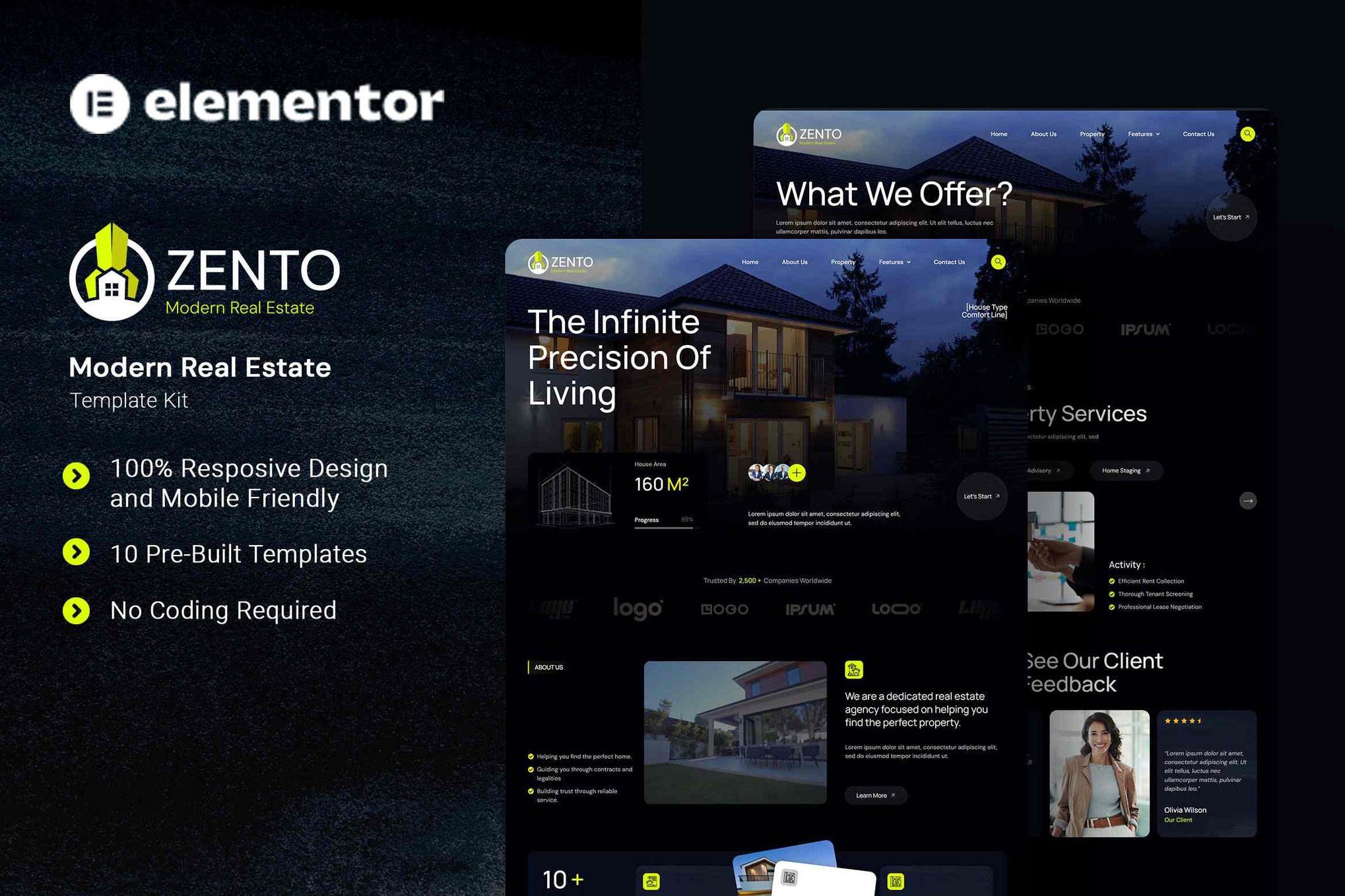 Zento - Modern Real Estate Elementor Template Kit template kit cover image
