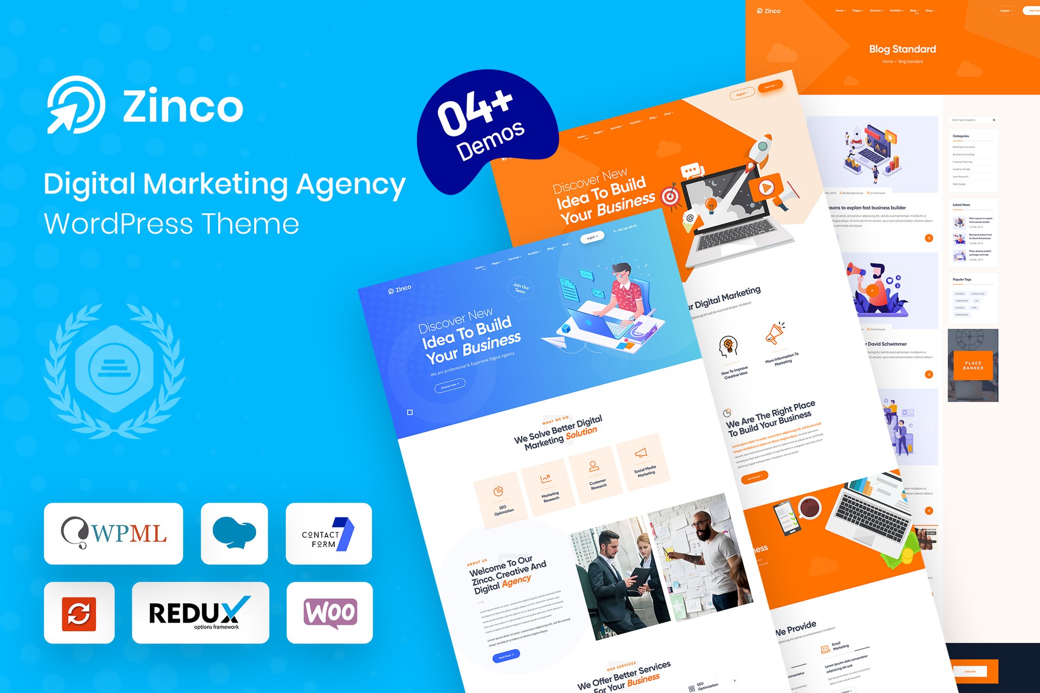 Zinco – Digital Marketing Agency WordPress Theme theme cover image