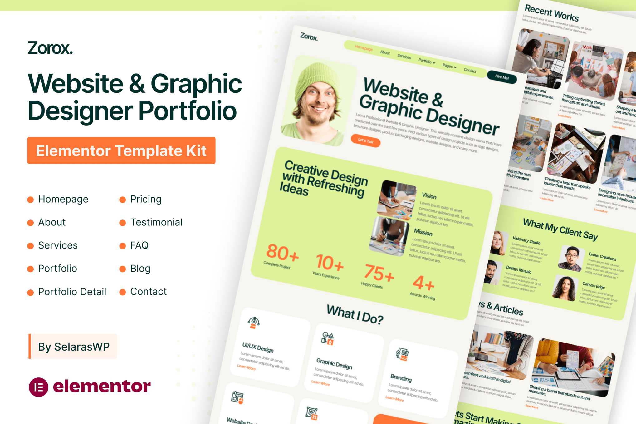 Zorox - Personal CV Elementor Pro Template Kit template kit cover image